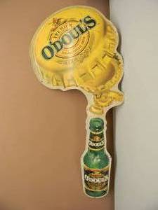 lot 26 image: ODOULS TIN SIGN - APPROX 39 BY 17 - SEE PICTURES