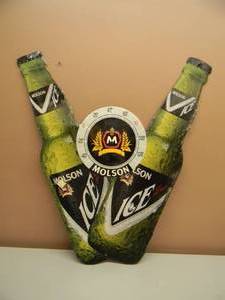 lot 27 image: MOLSON ICE TIN SIGN - APPROX 31 BY 21 - SEE PICTURES