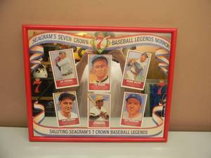lot 30 image: SEAGRAMS SEVEN BASEBALL MIRROR NOS - APPROX 20 BY 16 - SEE PICTURES