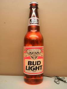 lot 37 image: NOS BUD LIGHT LIGHTED BOTTLE - WORKS - 36 TALL - SEE PICTURES