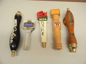 lot 55 image: (5) - BEER TAP HANDLES - SEE PICTURES