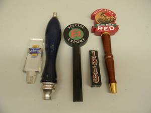 lot 63 image: (5) - BEER TAP HANDLES - SEE PICTURES