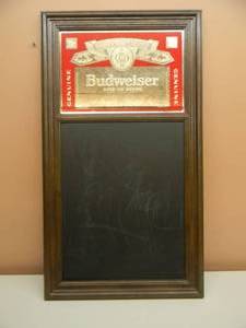 lot 64 image: BUDWEISER CHALKBOARD MIRROR - NICE - APPROX 18 BY 31 - SEE PICTURES