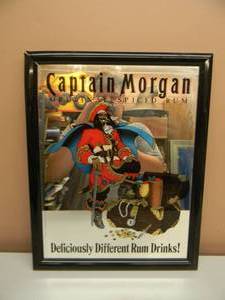 lot 65 image: CAPTAIN MORGAN MIRROR - NICE - APPROX 16 BY 20 - SEE PICTURES