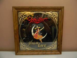 lot 66 image: MILLER HIGH LIFE MIRROR - APPROX 19 BY 19 - SEE PICTURES