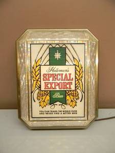 lot 89 image: SPECIAL EXPORT PORT HOLE BEER SIGN - WORKS - APPROX 12 BY 16 - SEE PICTURES