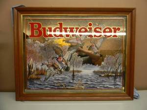 lot 91 image: NOS - BUDWEISER BEER MALLARDS - APPROX 28 BY 36 - SEE PICTURES