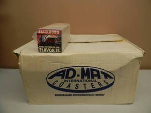 lot 110 image: CASE OF MARLBORO CIGARETTE COASTERS - 2000 PCS - SEE PICTURES