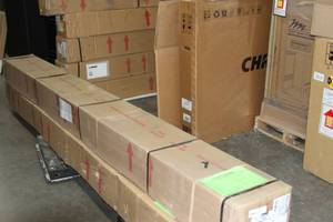 lot 4 image: New Da-Lite Advantage Electrol Motorized Electric Front Projection Screen (Sells for $2,000 Online)