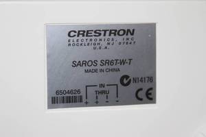 lot 24 image: PAIR of Crestron Saros 6.5 2-Way Surface Mount Indoor  Outdoor Pro Audio Speakers & Wall Mounts