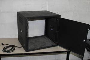lot 32 image: Small Lowell Audio Video Equipment Rack with 4-Outlet Power