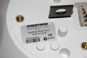 lot 36 image: Lot of 3 Crestron Saros 4 2-Way White Pro Audio Pendant Speakers