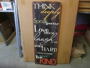 lot 58 image: Large Wood Wall Decor 15 X 41 12...