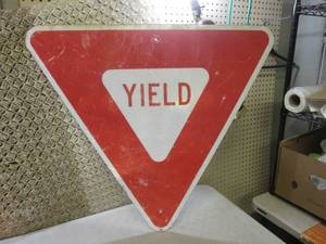 lot 90 image: Reflective Metal Yield Sign 33 W x...