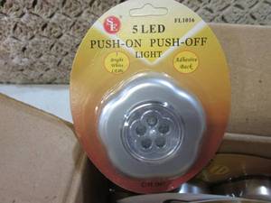 lot 112 image: Box of 12 5 LED Push-On Push-Off Li...