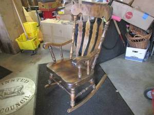 lot 178 image: Solid Wood Rocking Chair Sturdy  EC...