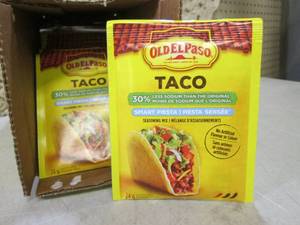 lot 222 image: Case of 32 Pouches Old El Paso Taco...
