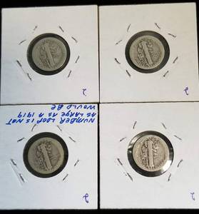 4 EARLY DATE MERCURY DIMES AS PICTURED
