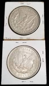 2 XF-AU MORGAN SILVER DOLLAR 1898 1921