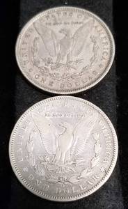 2 MORGAN SILVER DOLLARS 1880 1896-O