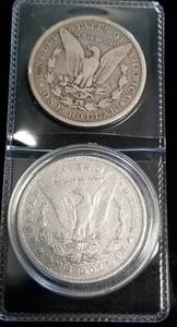 2 MORGAN SILVER DOLLARS 1878 1880