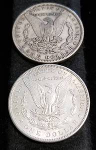 2 MORGAN SILVER DOLLARS 1885 1900