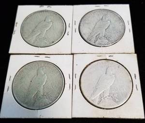 4 PEACE SILVER DOLLARS 1923-S 1925 1927-D 1928-S