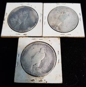 3 PEACE SILVER DOLLARS 1926-D 1926 S 1935-S