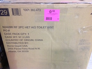 Glacier Bay 2-piece 1.28 GPF High Efficiency Single Flush Round Toilet in White, Seat Included not used
