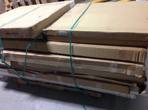 Pallet with assorted furniture and shelves