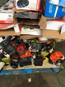 Pallet with assorted Outdoor Tools used customer returns
