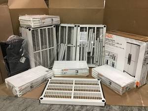 ASSORTED PALLET WITH HDX SHELVING SEE PICS