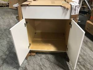 Hampton Assembled 36 in. x 34.5 in. x 24 in. Sink Base Kitchen Cabinet in Satin White SEE PICS