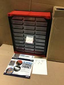 lot 27 image: 30-Compartment Small Parts Organizer, Red by TAFCO Product &nbspin good condition 