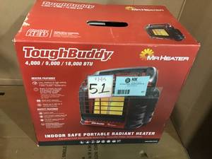 lot 51 image: Mr. Heater 18000-BTU Portable Radiant Propane Heater &nbspin good condition 