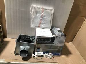 lot 61 image: Home Netwerks 5-sone 110-cfm White Bathroom Fan With Bluetooth Speaker And Led &nbspin good condition 