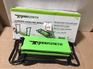 lot 64 image: Yardsmith 11.02-in Matte Black with Green Seating Surface Plastic Elephant Garden Stool &nbspin good condition 