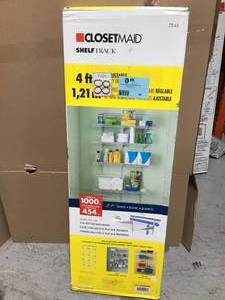 lot 88 image: ShelfTrack 16.75 in. D x 48 in. W x 80 in. H White Wire Utility Steel Closet System Kit by ClosetMai &nbspin good condition 