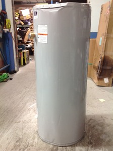 lot 104 image: A.O. Smith Signature 30-Gallon Tall , 4500-Watt Double Element Electric Water Heater NOT USED with dents please review the photos