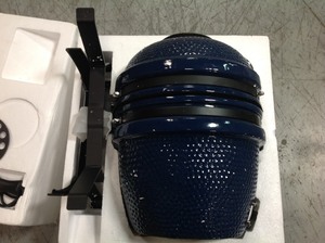 lot 105 image: Lifesmart 15 in. Kamado Ceramic Grill and Smoker Value Bundle with Cover and Pizza Stone not used