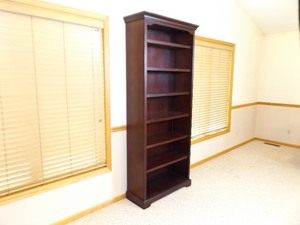 lot 20 image: Like NEW Tall Wood Bookshelf