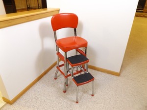 lot 24 image: Vintage Costco Red Kitchen Step Stool