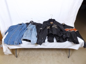 lot 83 image: Lot of NEW Harley Leather, Jean, etc. Jackets