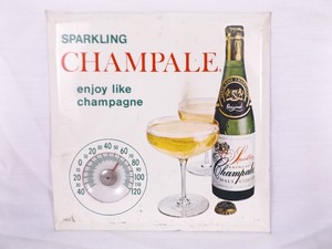 lot 90 image: Vintage Sparkling Champale Thermometer Metal Sign