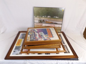lot 118 image: Large Lot of 11 Framed NASCAR, NHRA etc. Prints etc.