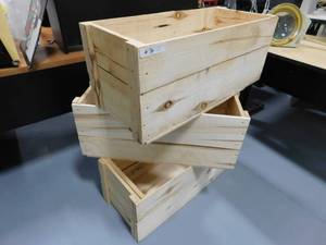 lot 76 image: 3 - Wood Boxes 32 x 14 x 12(h)