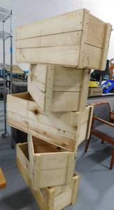 lot 104 image: 5 - Wood Storage Boxes - 13.5 x 32