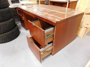 lot 110 image: Executive Desk wGlass Top Cover - 6 x 43 x 30(h)