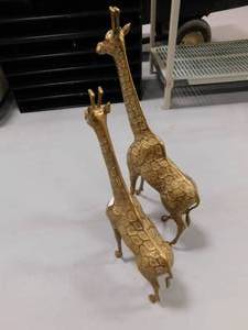 lot 143 image: 2 - Brass Giraffes