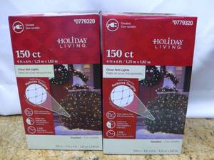 lot 44 image: Holiday Living 4-ft x 6-ft Constant White Incandescent Mini Plug-In Christmas Net Lights SKU 779320  (Qty 2)